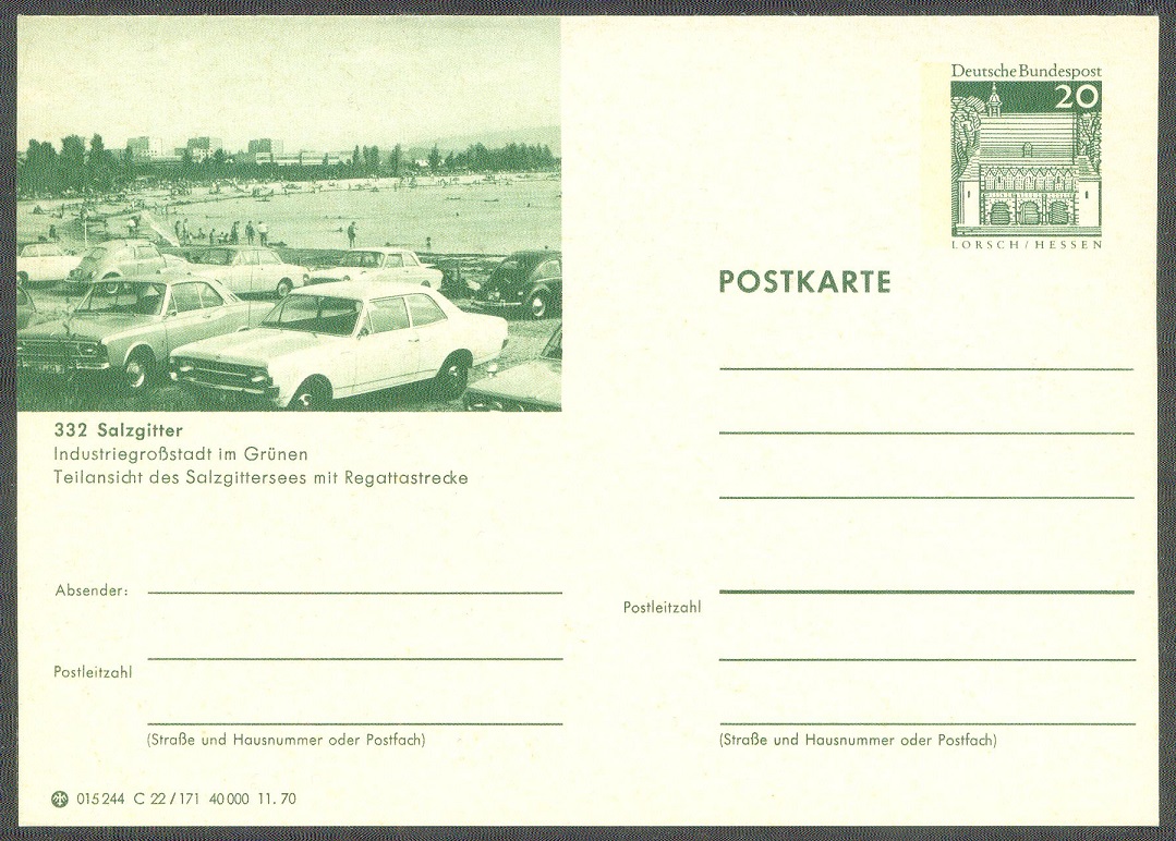 stationary ii ger 1970 salzgitter car park at salzgitter lake with regatta course in background