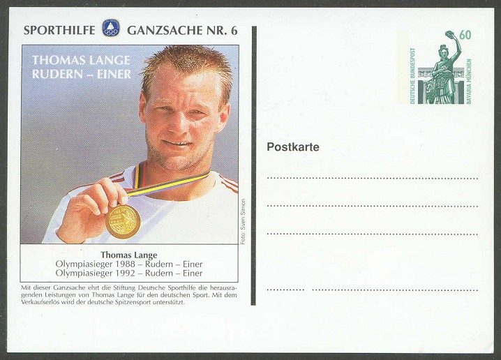 stationary ii ger 1993 sporthilfe ganzsache nr. 6 thomas lange