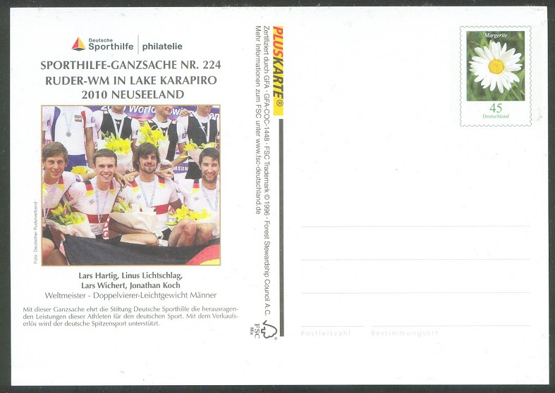 stationary ii ger 2010 sporthilfe no. 224 wrc lake karapiro gold medal wiinner lm4x ger 