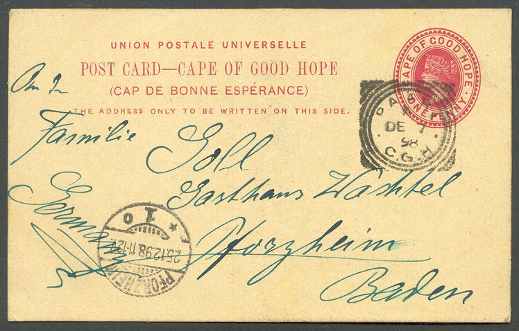 stationary ii rsa 1898 cape of good hope table mountain from table bay gig 6 reverse