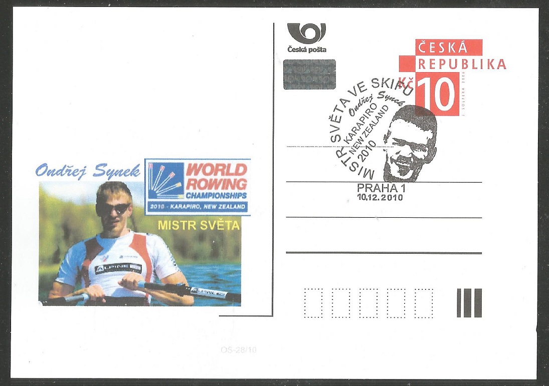 Stationary II CZE 2010 WRC Lake Karapiro NZL M1X gold medal for Ondrej Synek CZE with corresponding PM Praha Dec. 10th