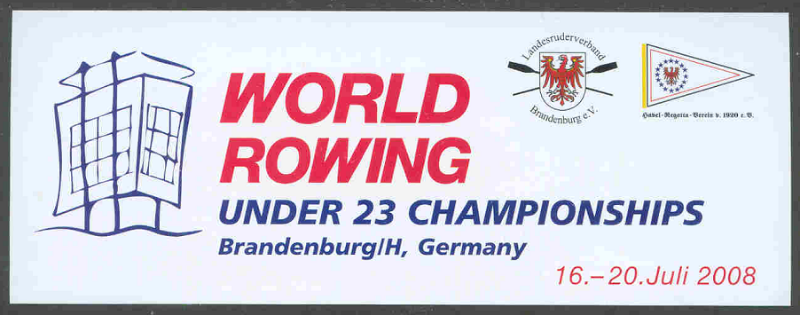 sticker ger 2008 world rowing under 23 championships brandenburg