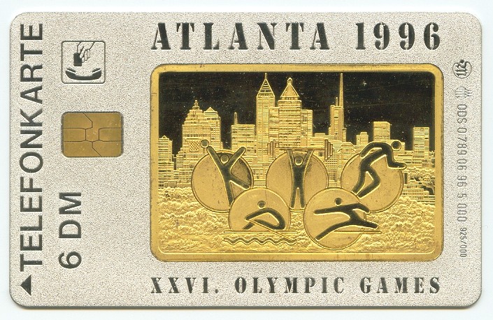 tc ger og atlanta 1996 ods o 789 06.95 925 silver pictogram with silhouette of atlanta city in background 