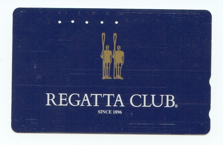 tc jpn regatta club since 1896 two golden rowers parading with oars on deep blue background 