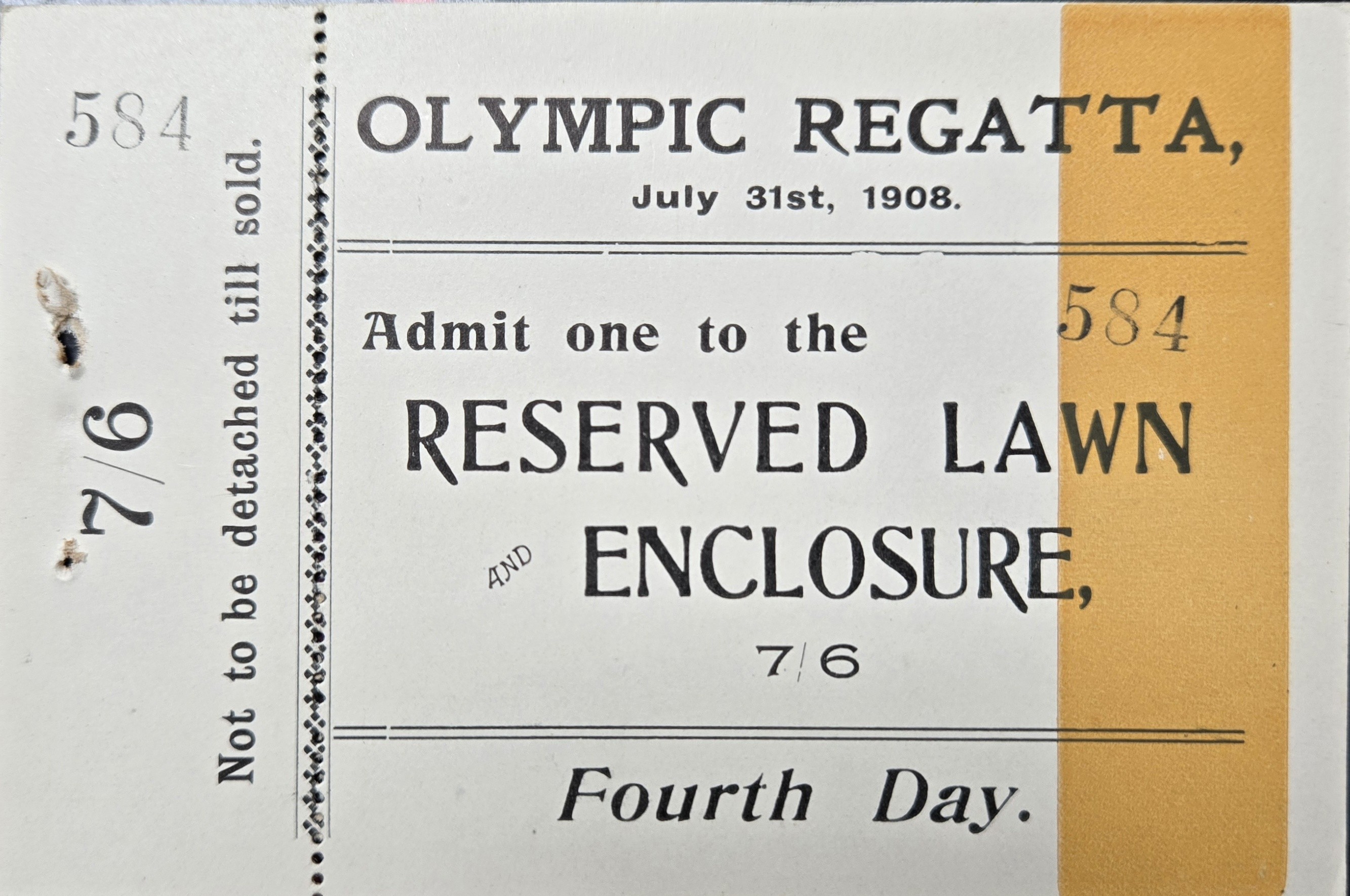 Ticket GBR 1908 OG London Henley 