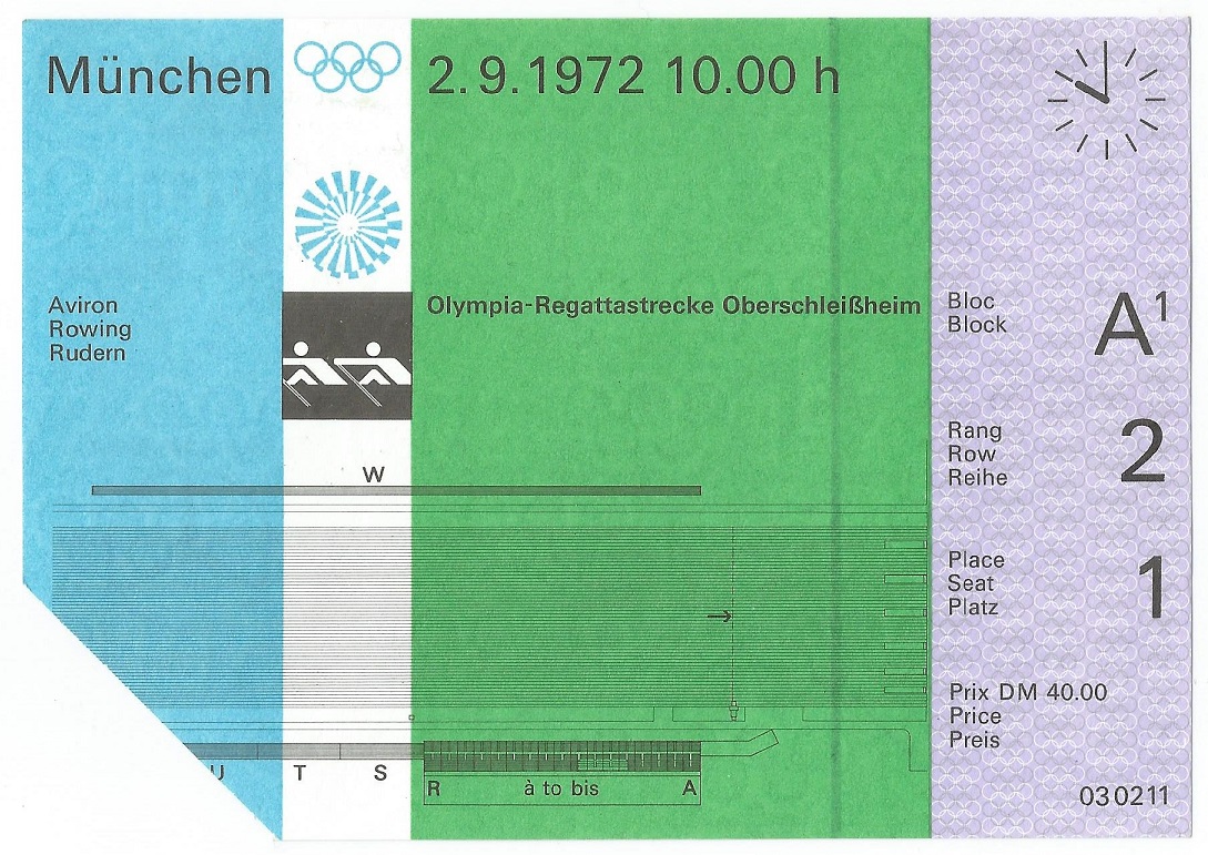 Ticket GER 1972 Sept. 2nd OG Munich day of finals used