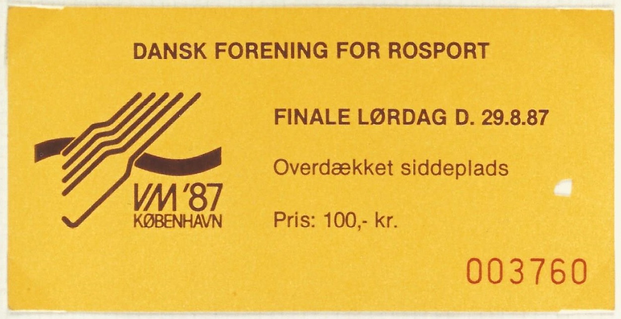 Ticket DEN 1987 WRC Copenhagen Aug. 29th day of finals Coll. JE