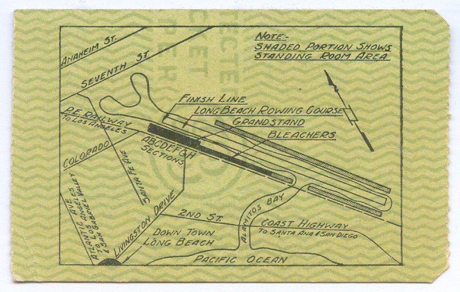 ticket usa 1932 og los angeles aug. 13th day of finals reverse