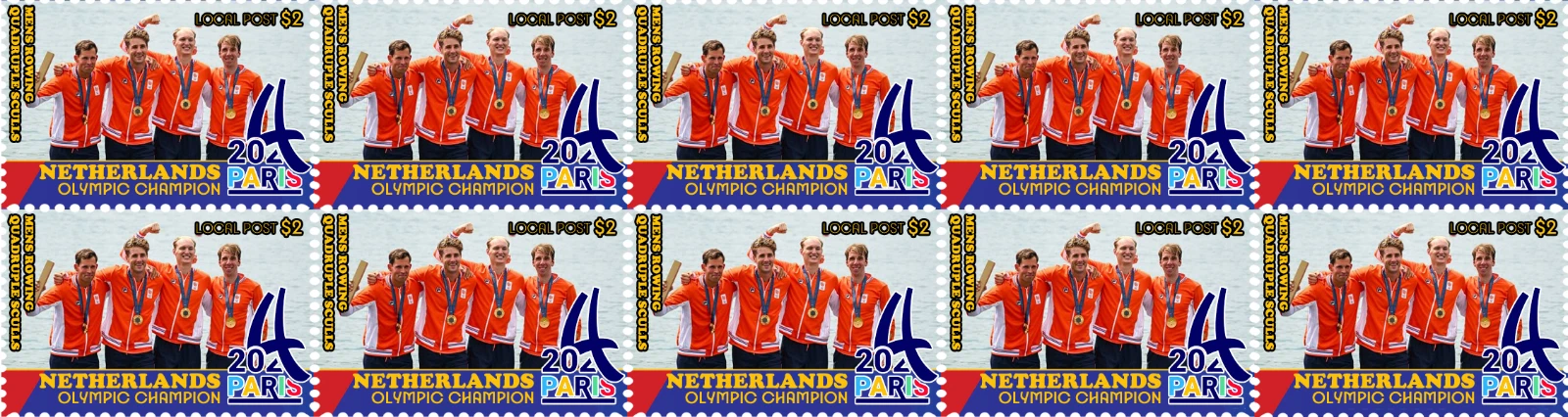 Cinderella AUS OG Paris 2024 M4X gold medal winner crew NED III