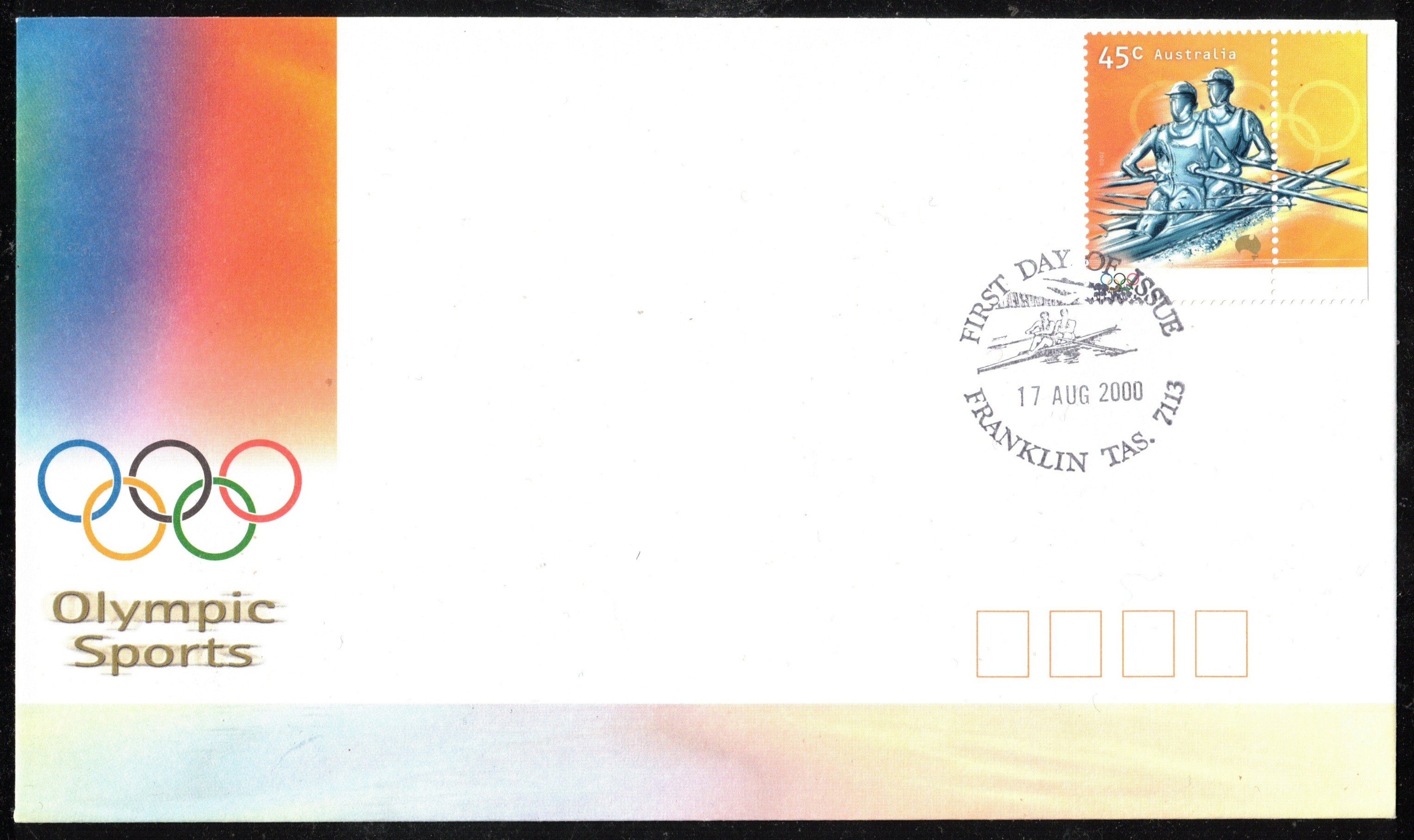 FDC AUS 2000 Aug. 17th OG Sydney with PM Franklin Tasmania