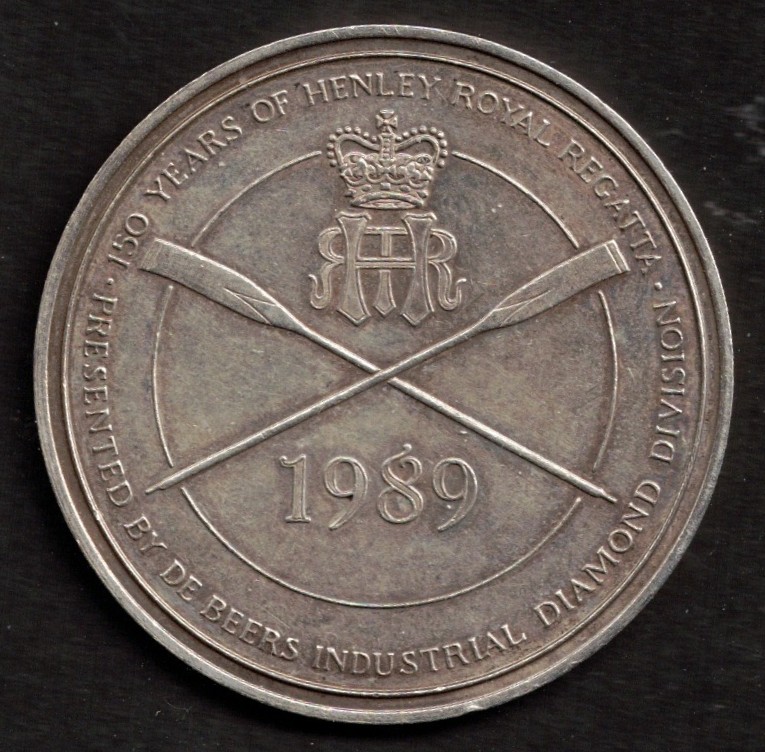 Medal GBR 1989 150 years Royal Henley Regatta DE BEERS silver 925 317 g 40mm