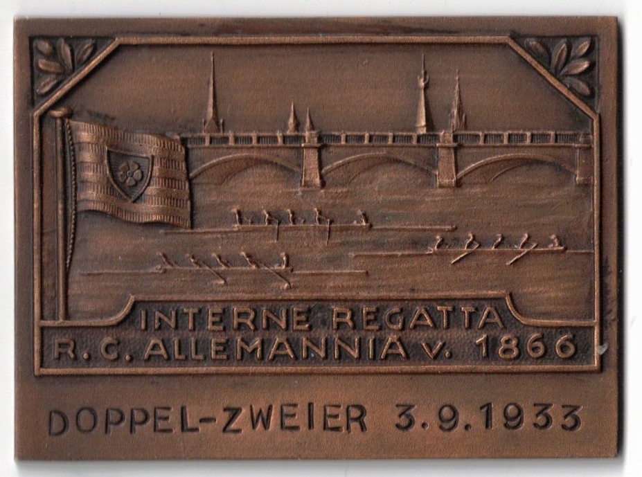 Badge GER 1933 Hamburg RC Allemannia 1866 Regatta II