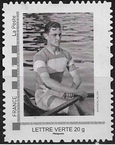 Stamp FRA La Poste Scullers hands