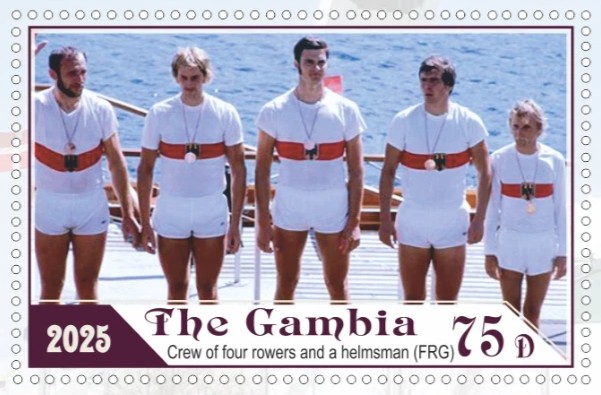 Stamp GAM 2025 unauthorized issue OG Montreal M4 bronze medal winner crew GER