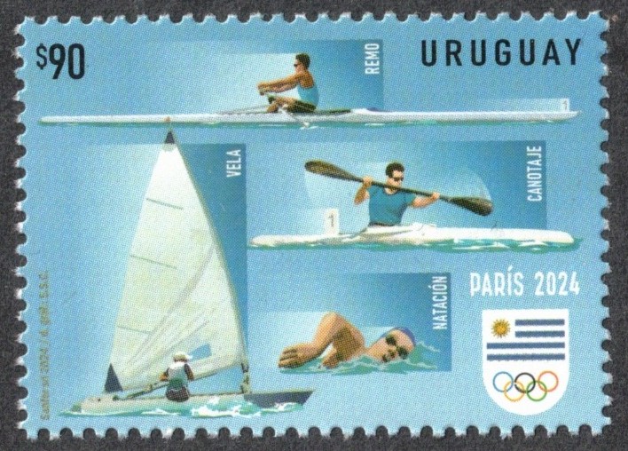 Stamp URU 2024 Dec. 17th OG Paris M1X 